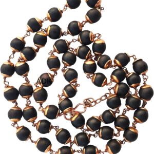 Ebony(Karungali) Copper Plain Mala