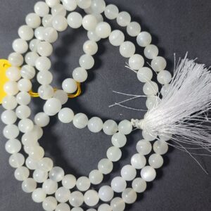 White Moon Stone Mala