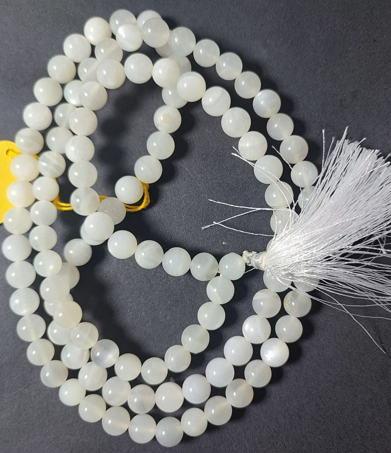 White Moon Stone Mala