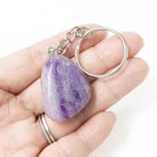Amethyst Tumble Stone Keychain