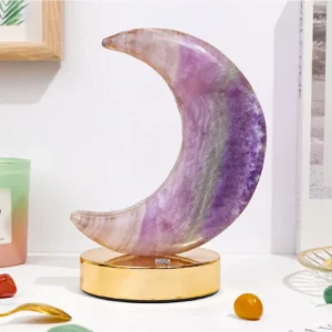 Multi Fluorite Moon Lamp