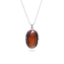 Amber German Silver Pendant