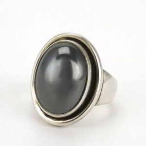 Silver Hematite Ring