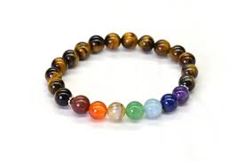 Red Tiger eye with 7 chakra Bracelet