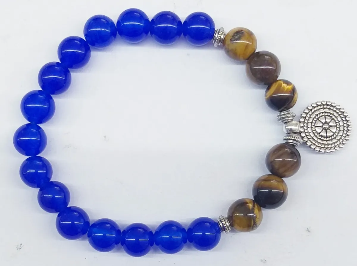 Blue Quartz And Tiger Eye Bracelet