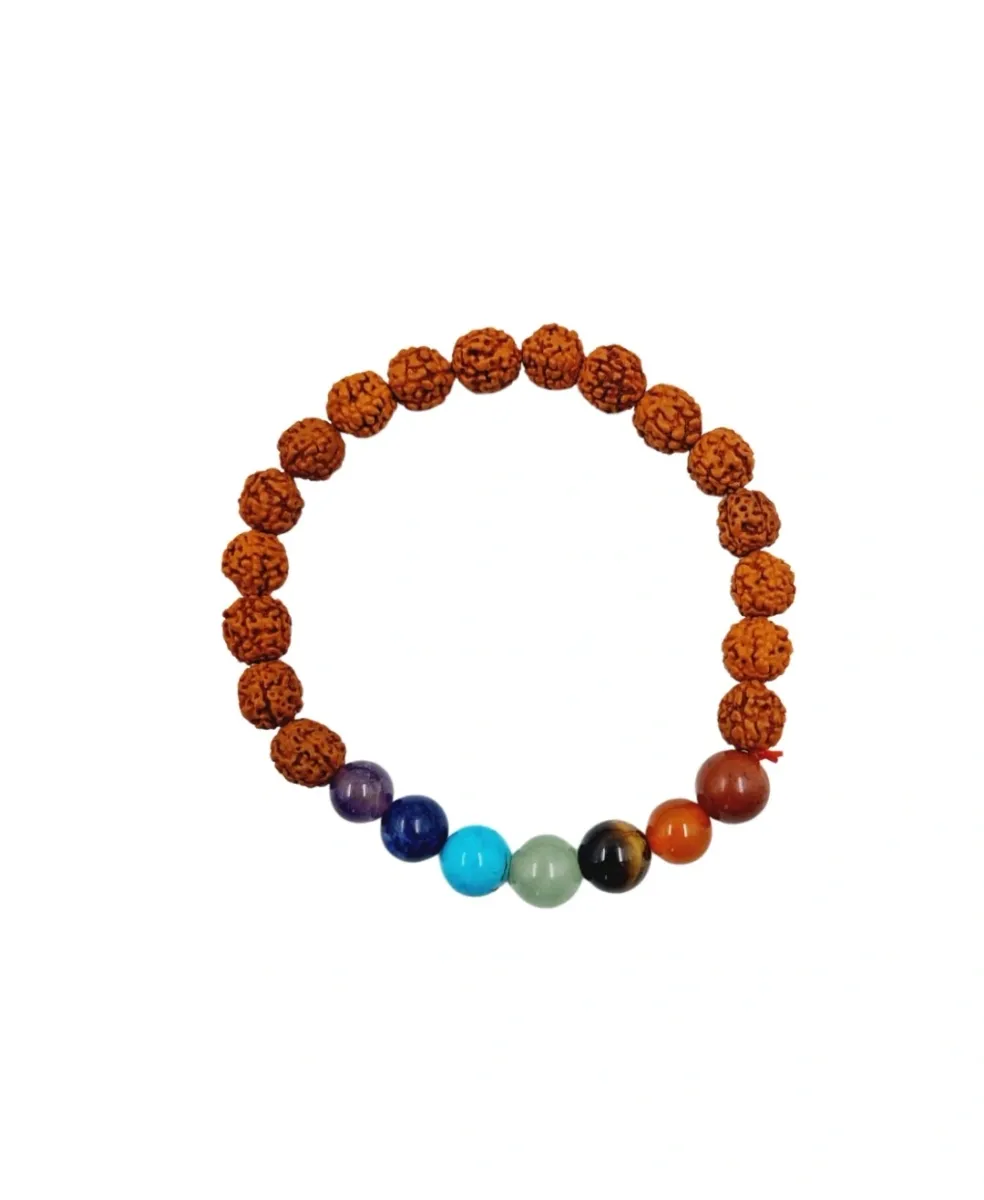 Rudraksha with 7-chakra Bracelet