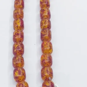 Synthetic Brownish-Orange Amber Mala