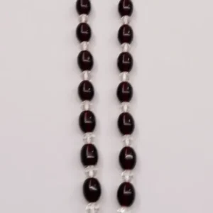 Synthetic Maroon+White Amber Mala