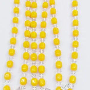 Synthetic Yellow+White Amber Mala