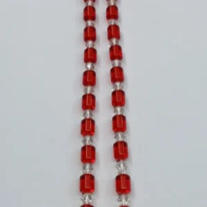 Synthetic Red+White Amber Mala
